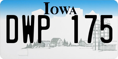 IA license plate DWP175