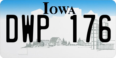 IA license plate DWP176