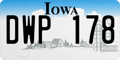 IA license plate DWP178