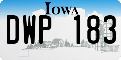 IA license plate DWP183