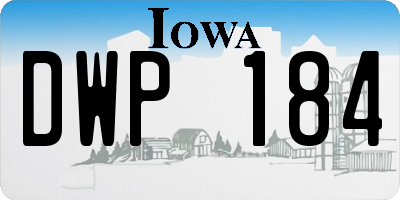IA license plate DWP184
