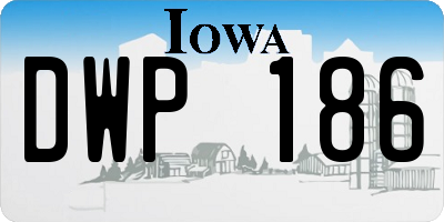 IA license plate DWP186