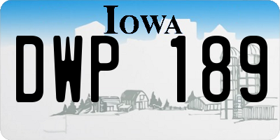 IA license plate DWP189