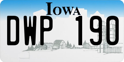IA license plate DWP190
