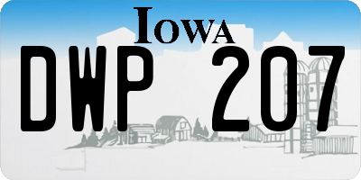 IA license plate DWP207