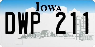 IA license plate DWP211