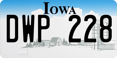 IA license plate DWP228