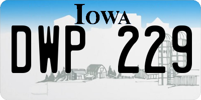 IA license plate DWP229