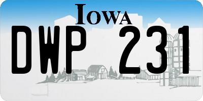 IA license plate DWP231