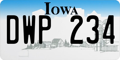 IA license plate DWP234