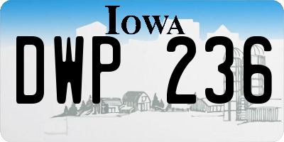 IA license plate DWP236