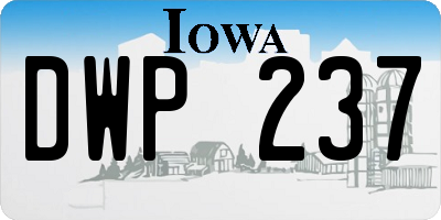 IA license plate DWP237