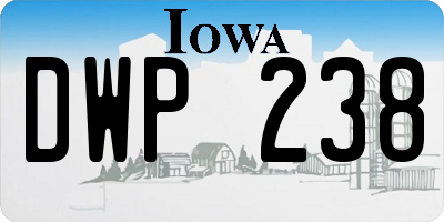 IA license plate DWP238