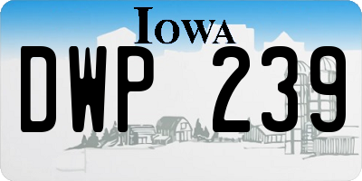 IA license plate DWP239