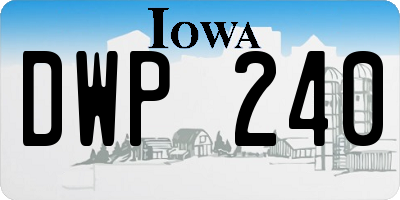 IA license plate DWP240