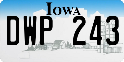 IA license plate DWP243