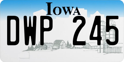 IA license plate DWP245