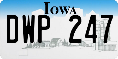 IA license plate DWP247