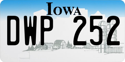 IA license plate DWP252