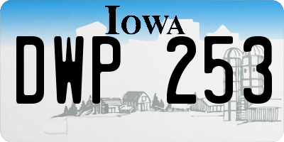 IA license plate DWP253