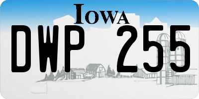 IA license plate DWP255