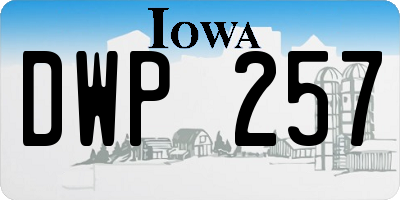 IA license plate DWP257