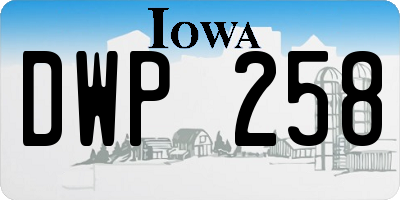 IA license plate DWP258