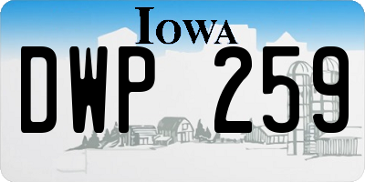 IA license plate DWP259