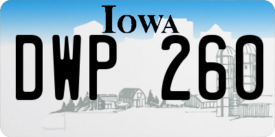 IA license plate DWP260