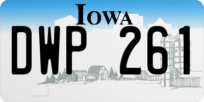 IA license plate DWP261