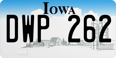IA license plate DWP262