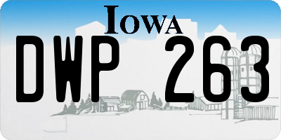 IA license plate DWP263