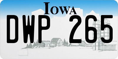 IA license plate DWP265