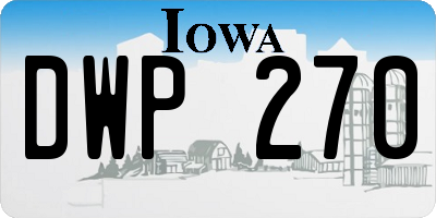IA license plate DWP270