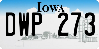 IA license plate DWP273