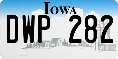 IA license plate DWP282