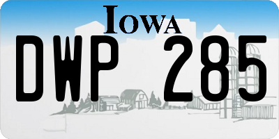IA license plate DWP285