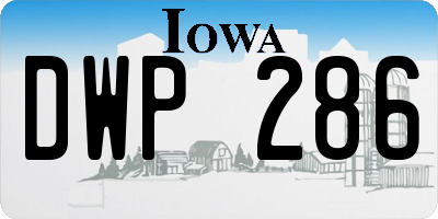 IA license plate DWP286