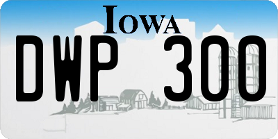 IA license plate DWP300