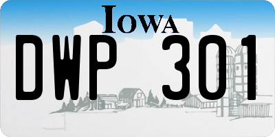 IA license plate DWP301