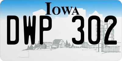 IA license plate DWP302