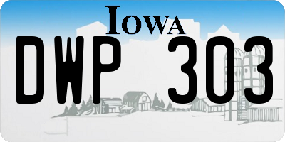 IA license plate DWP303