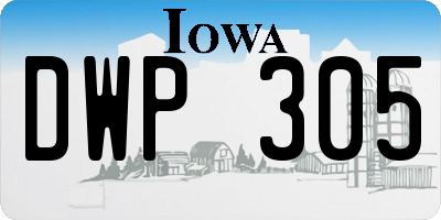 IA license plate DWP305