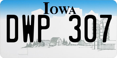 IA license plate DWP307