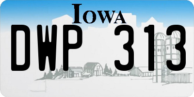 IA license plate DWP313