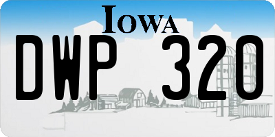 IA license plate DWP320