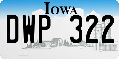 IA license plate DWP322