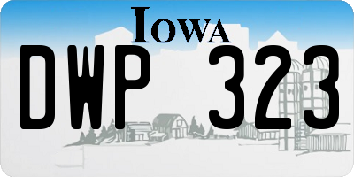 IA license plate DWP323