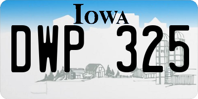 IA license plate DWP325