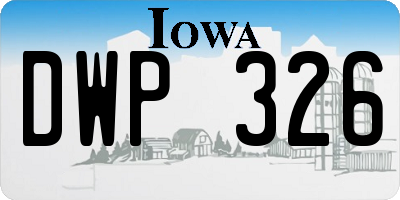 IA license plate DWP326